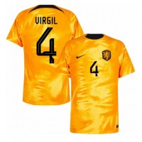 Holland Virgil van Dijk #4 Hjemmebanetrøje VM 2022 Kortærmet